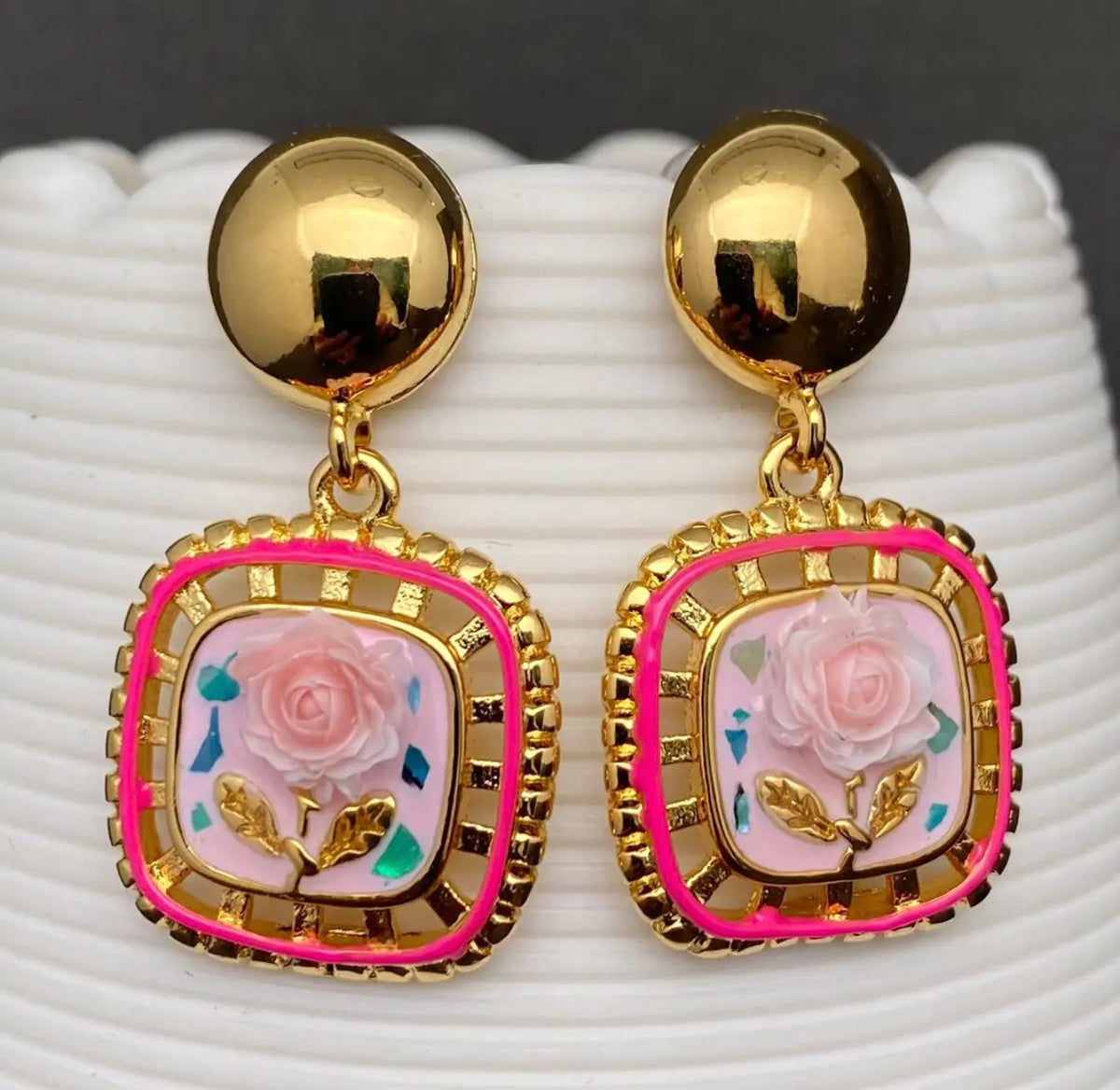 Enamel Flower Drops
