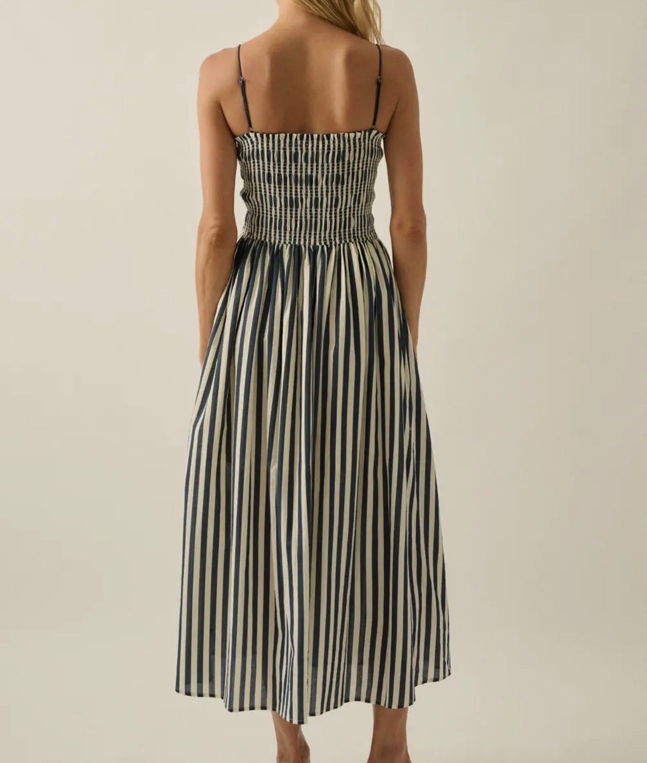 Smocked Stripe Midi