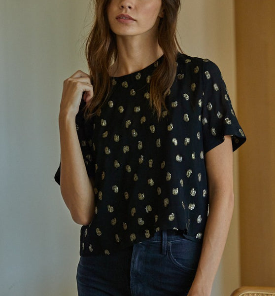 Black and Gold Spotted Blouse