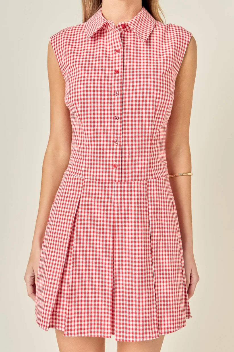Red Plaid Mini Dress
