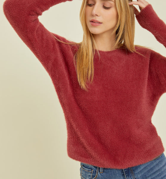 Burgundy long sleeve sweater