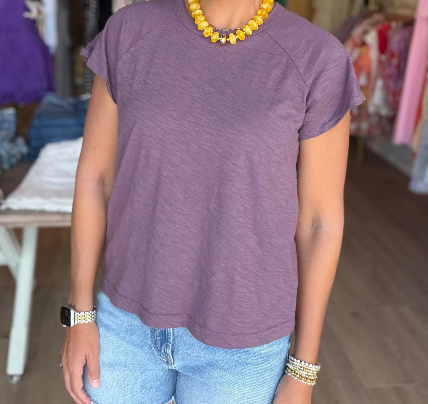 Plum Raglan Tee