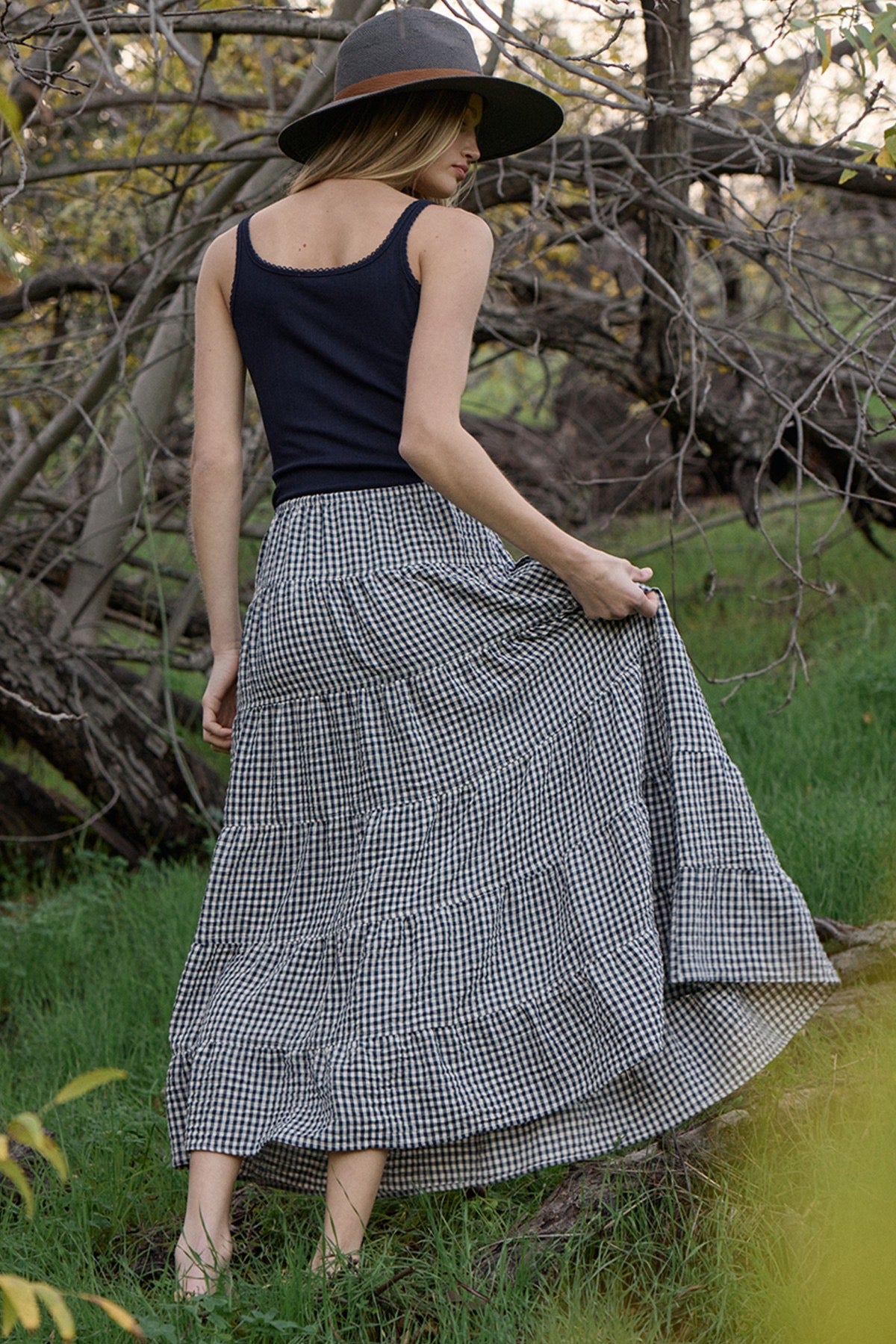 Gingham Tiers Midi