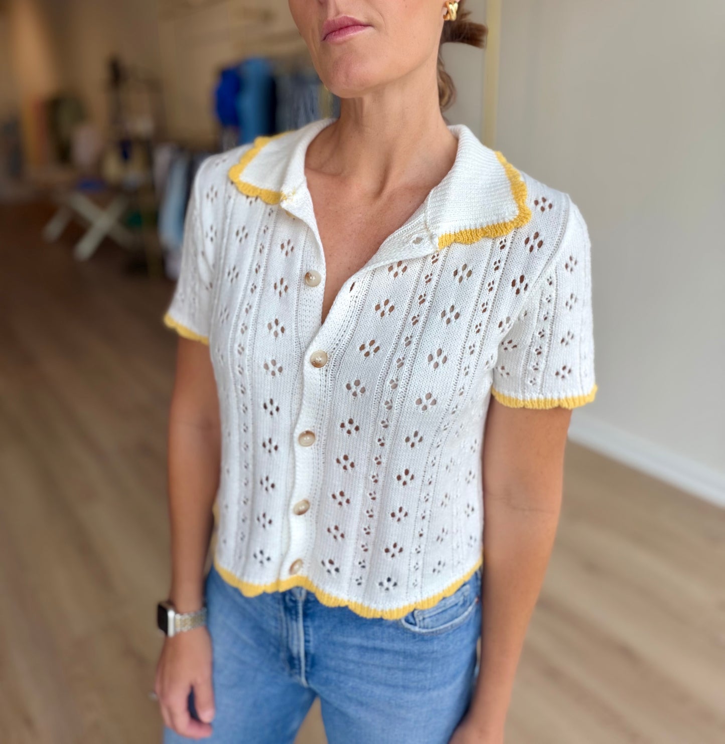 Ponder Pointelle Top