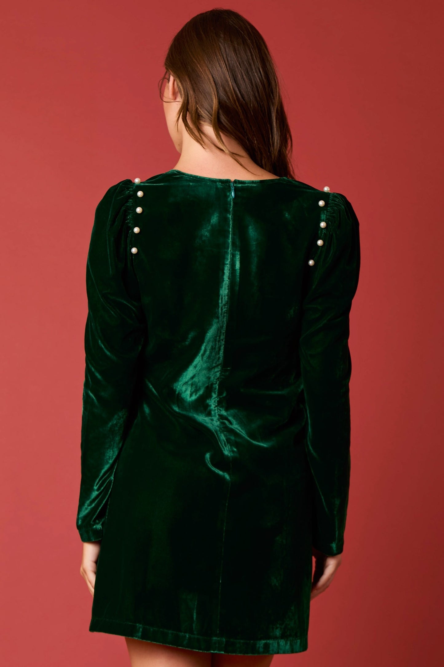 Velvet Green Midi Dress