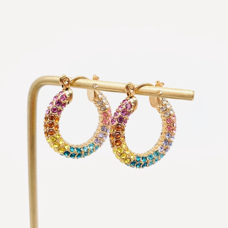 Sparkling 18k Plated Hoop