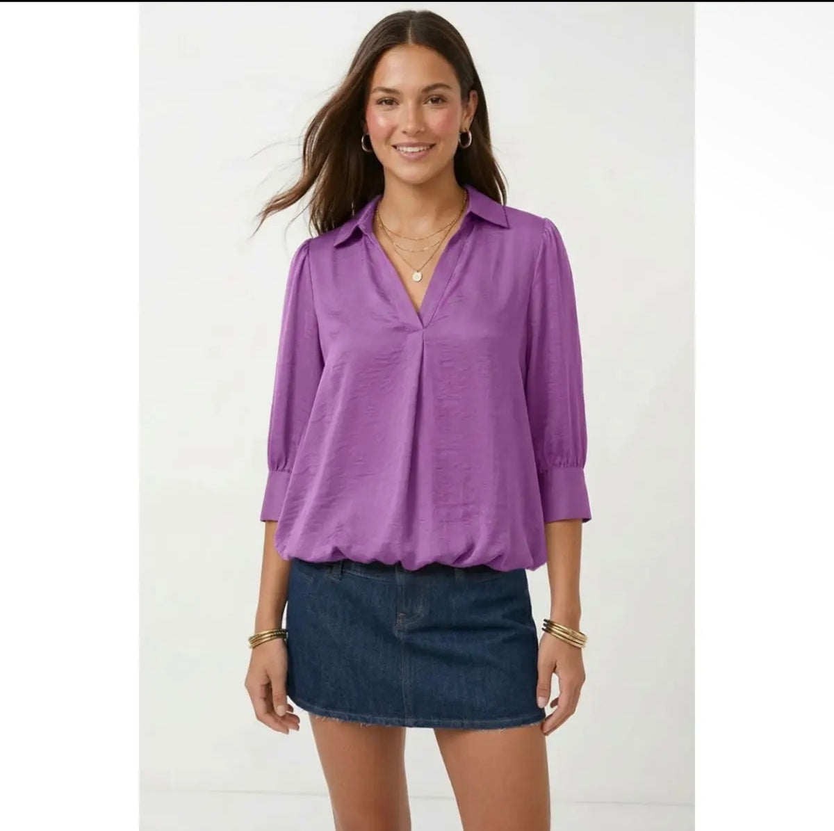 Hi Lo Bubble Blouse