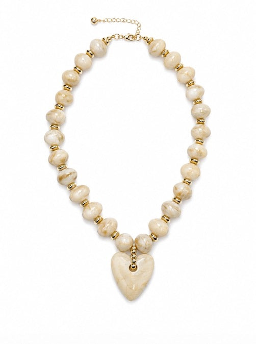 Cream Heart Necklace
