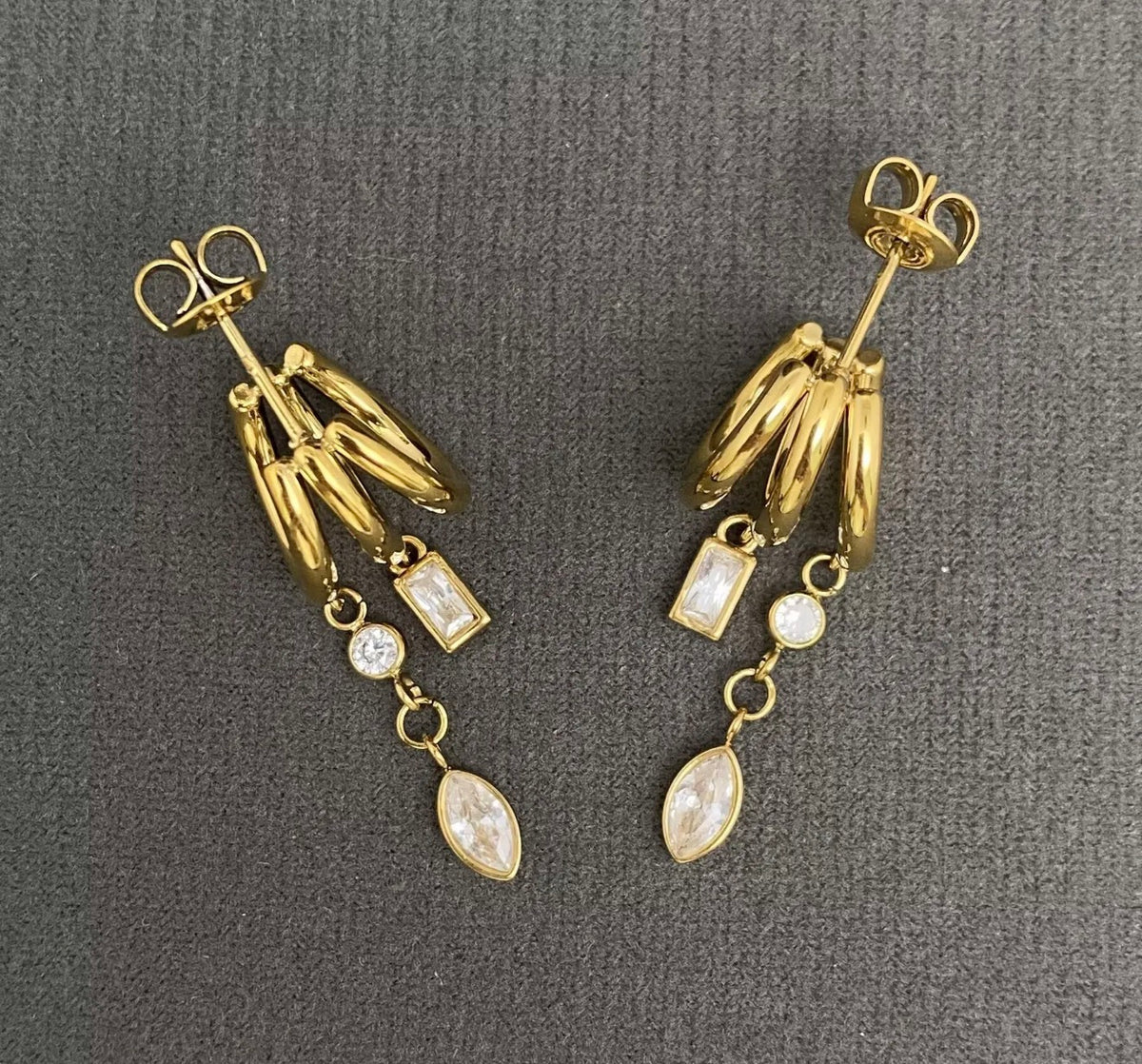 Triple Hoop Dangles