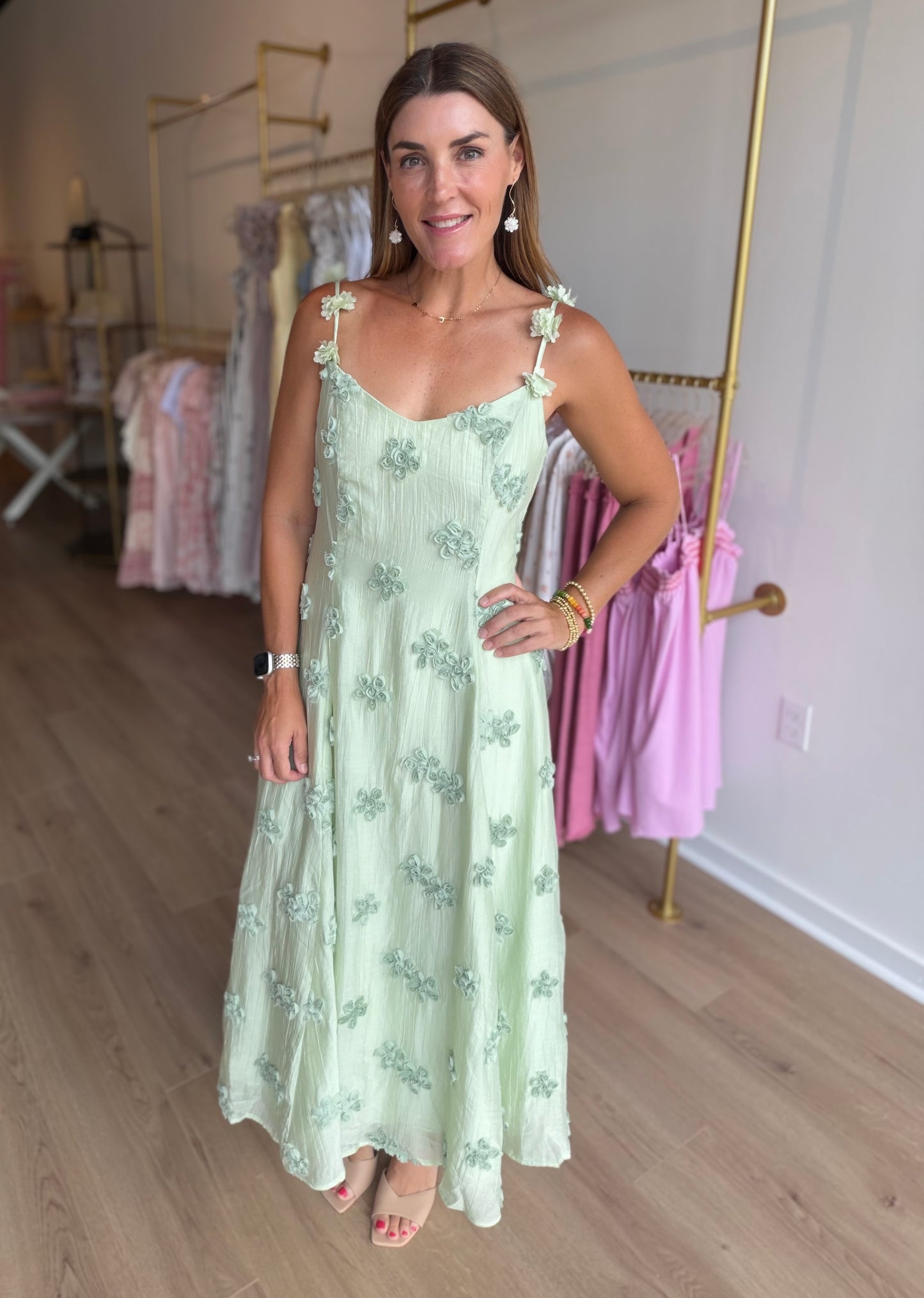 Mint Florals Midi