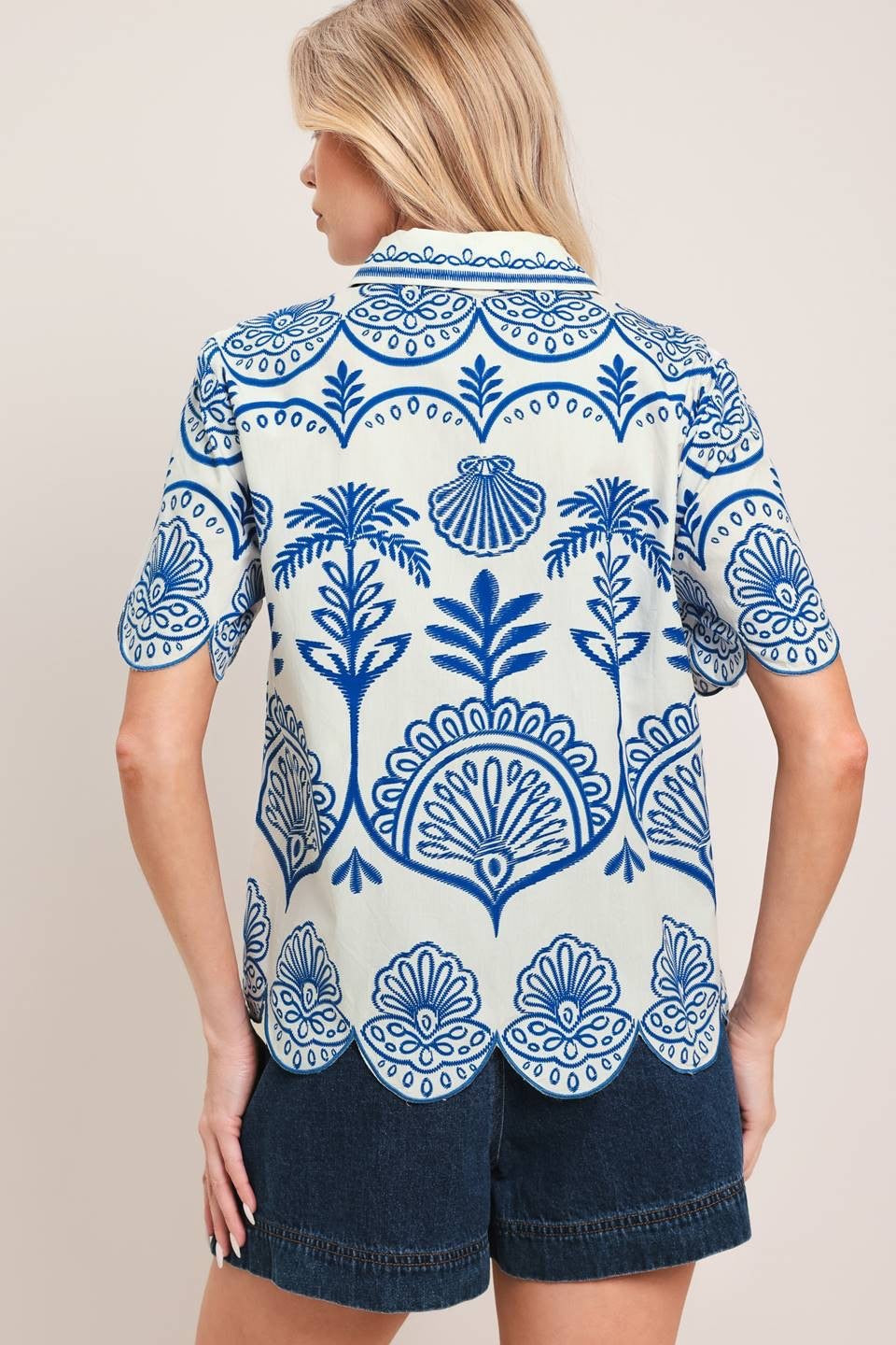 Printed Blues Blouse
