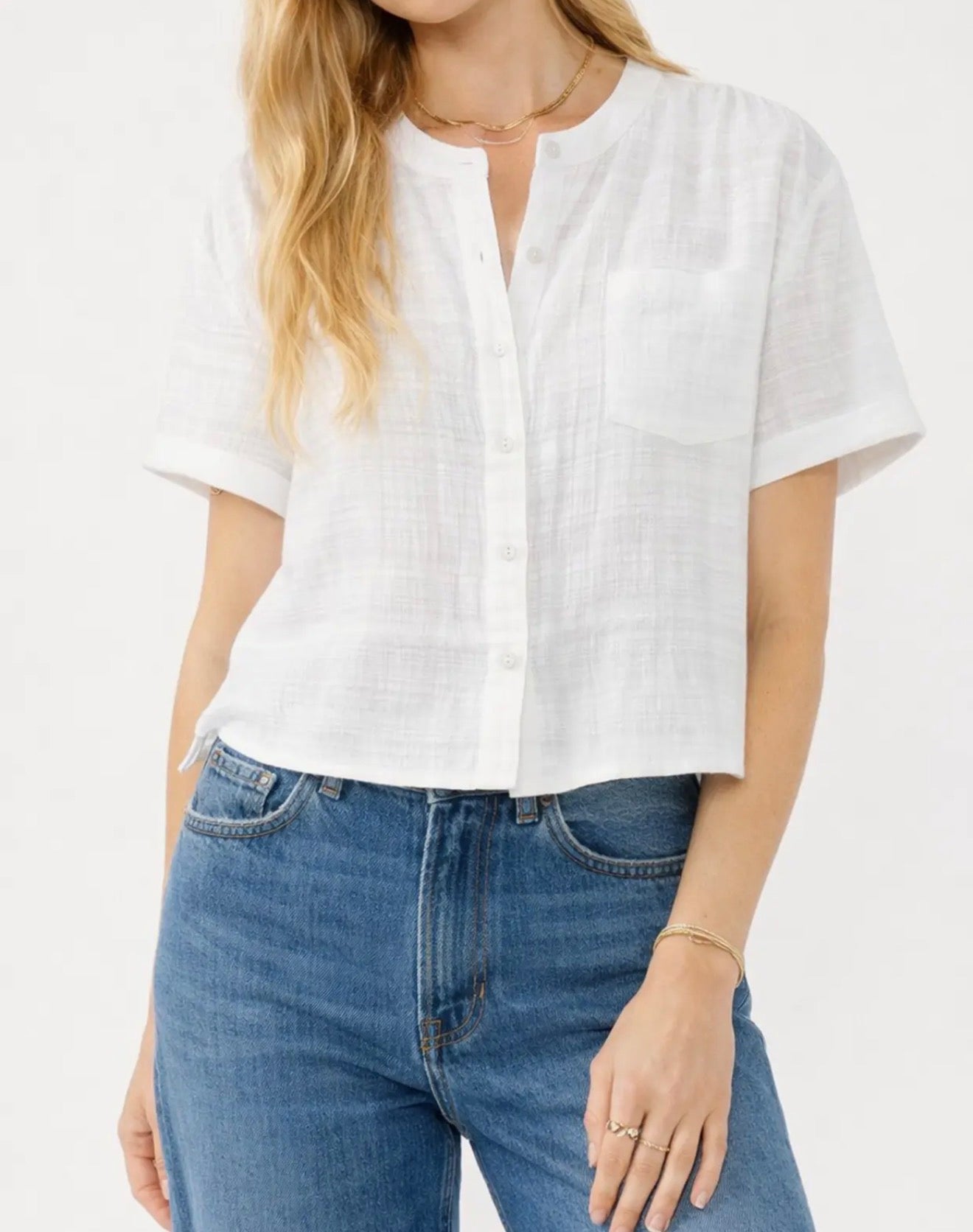 White Button Up Top