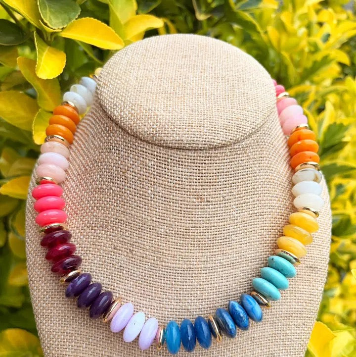 Rainbow Marbelized Necklace