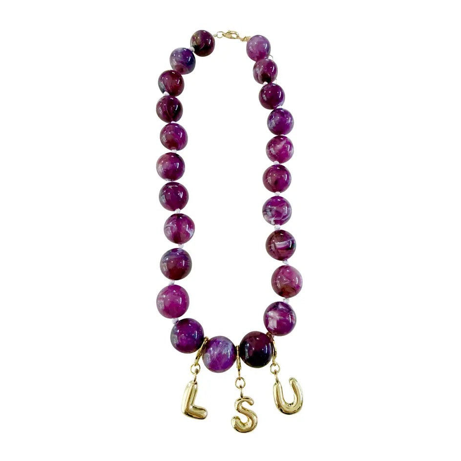 "LSU" Beaded Necklace