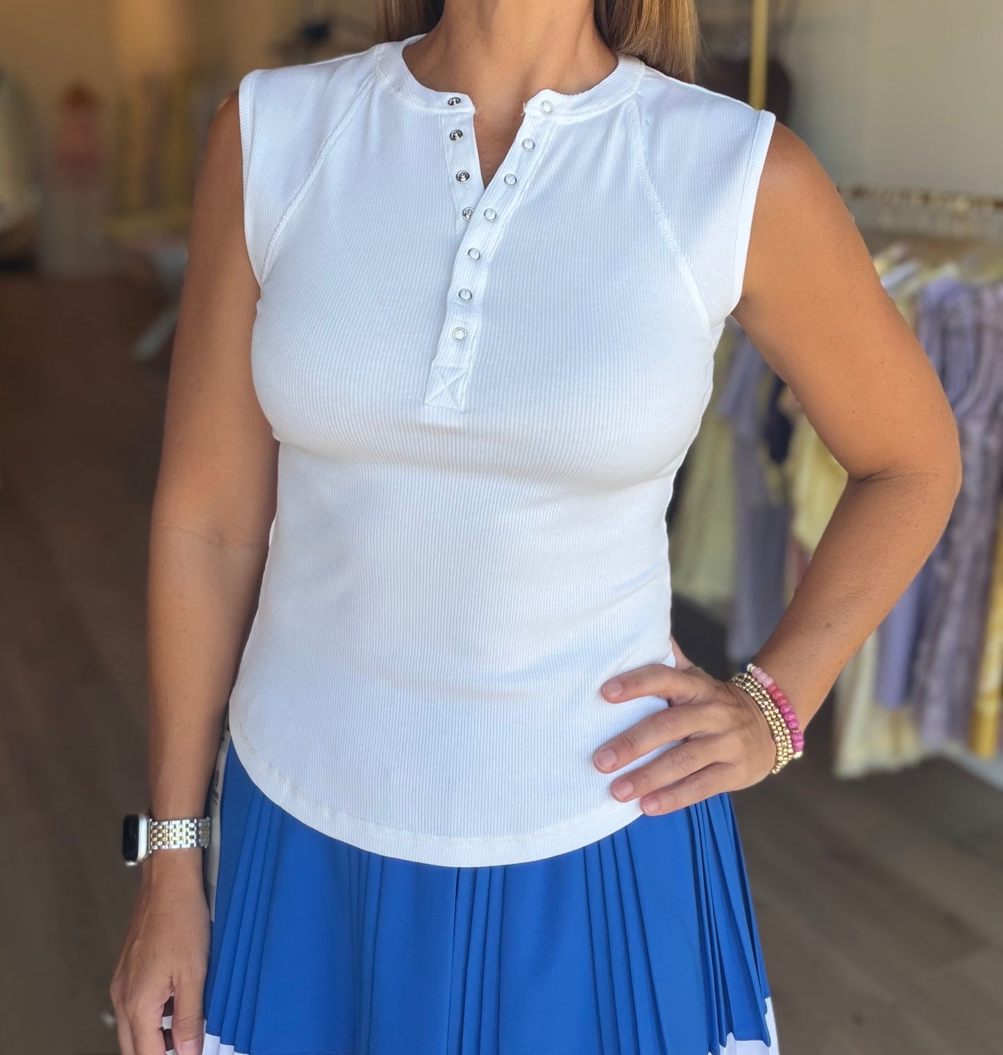 Ribbed Henley Top