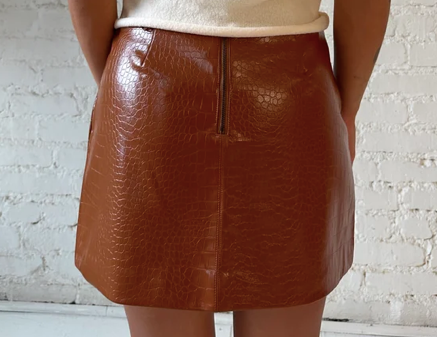 Corey Faux Leather Skirt
