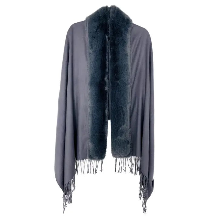 Fur Trim Shawl