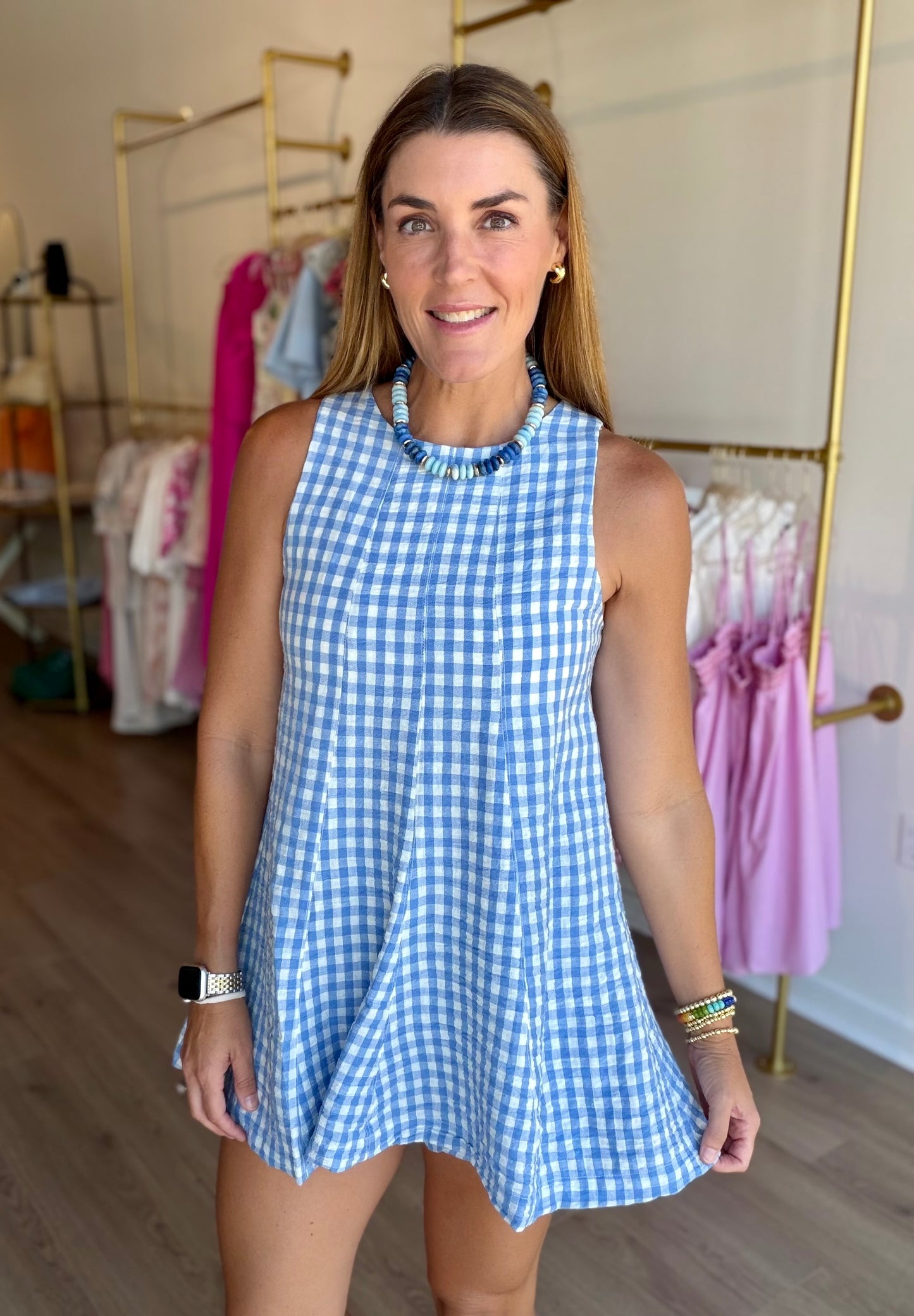 Gingham Babydoll Romper