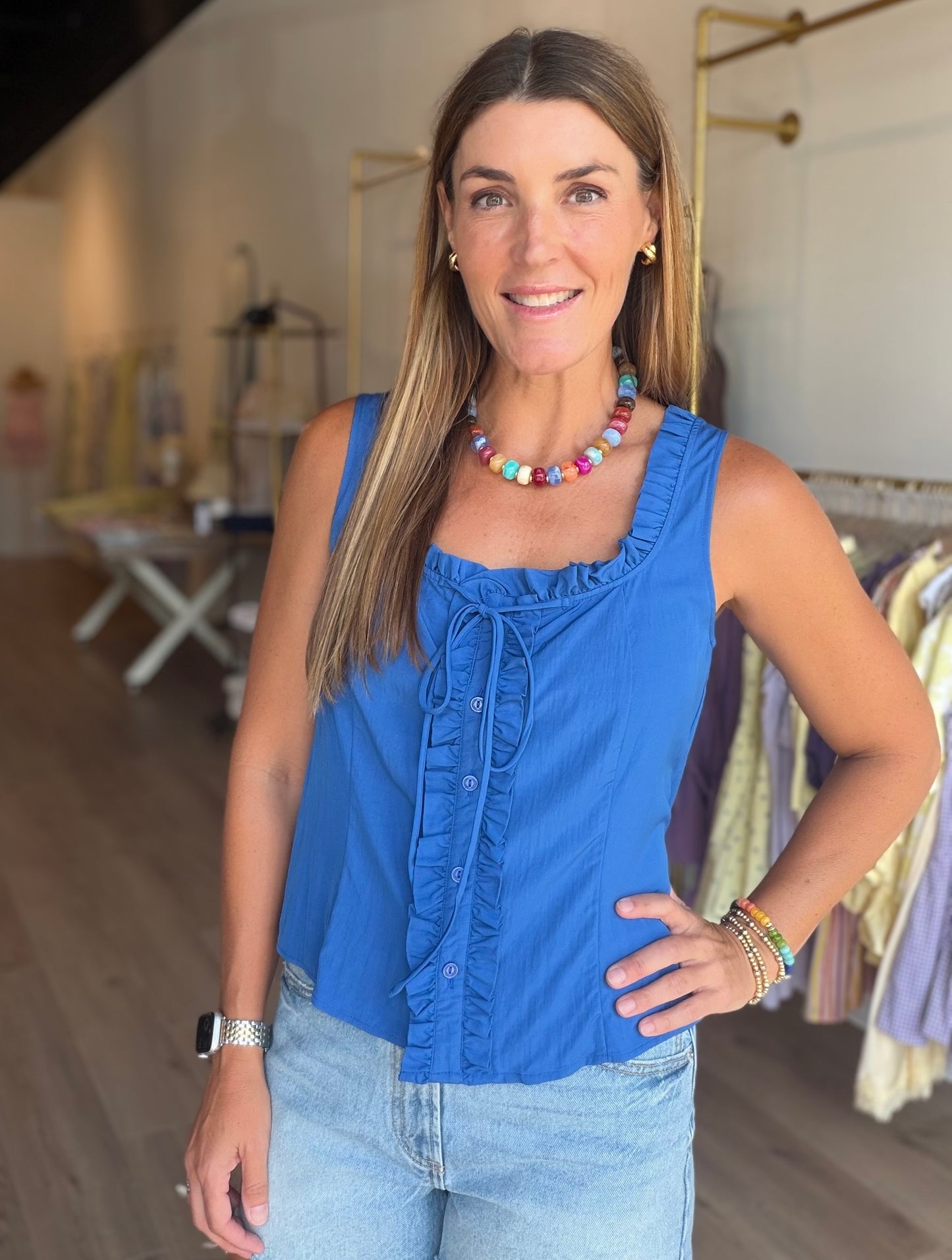 Ruffle Trim Top
