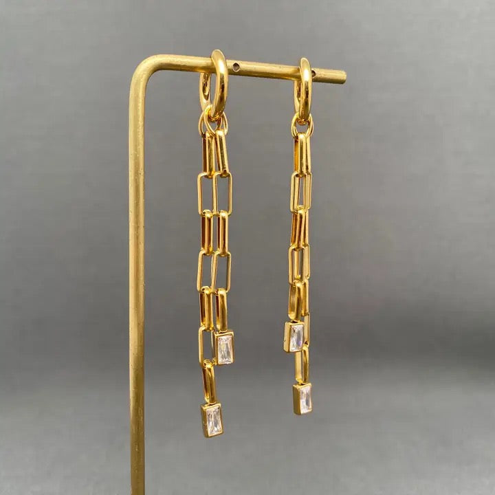 18k Plated Chains SS Huggie