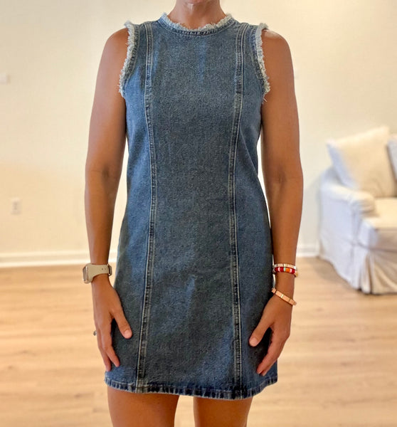 Denim Fringe Dress