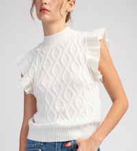 Ruffle Textured Louisiana Sweater