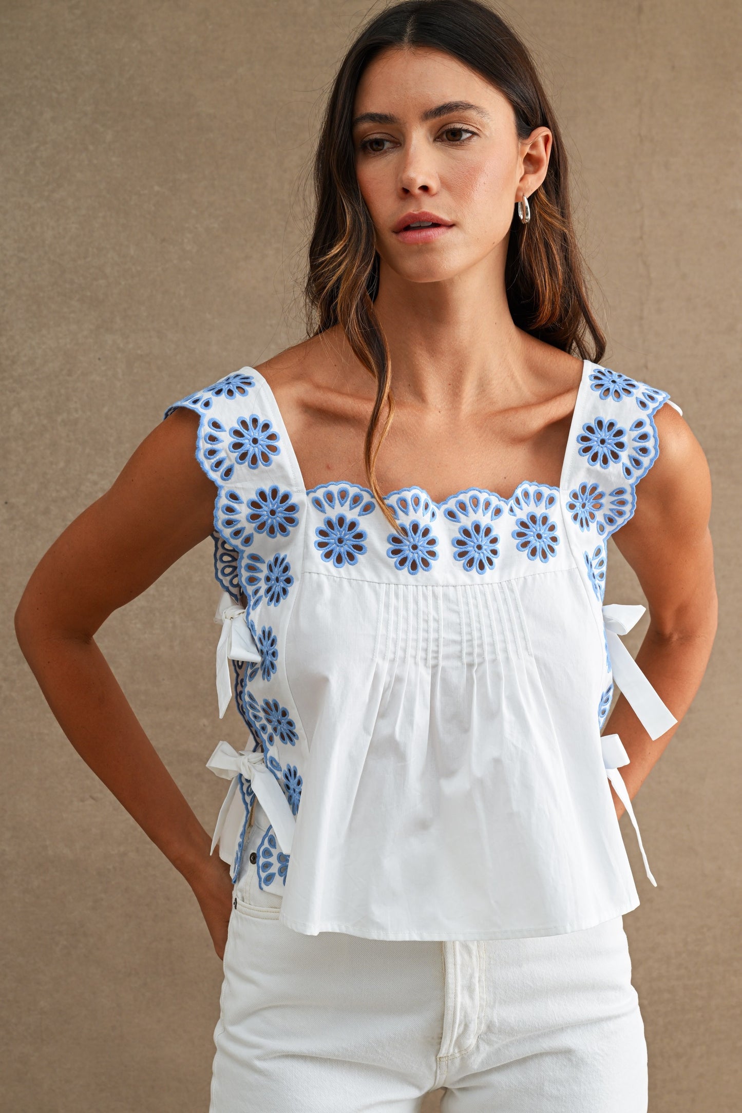 Embroidered Square Tank