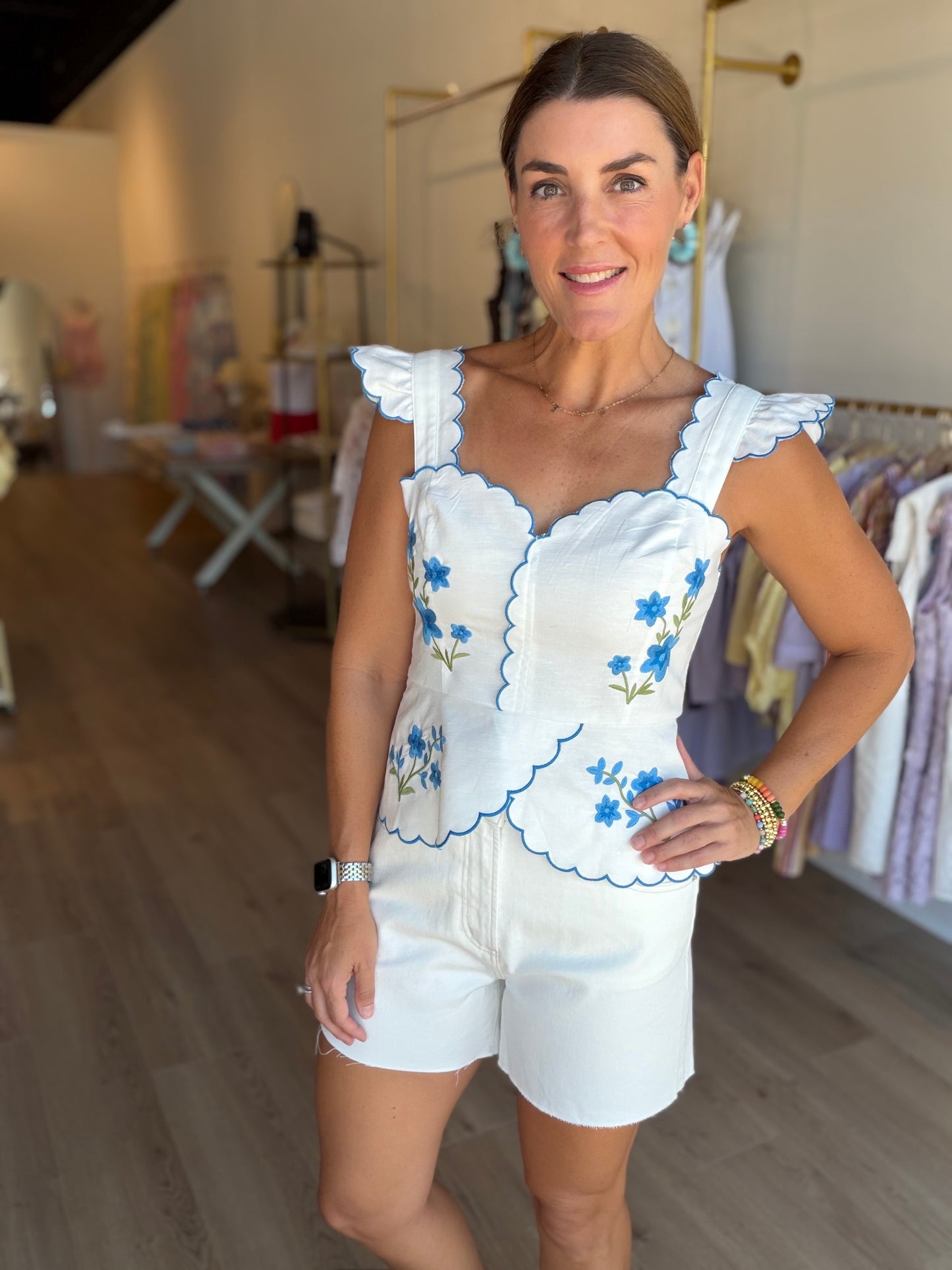 Floral Scallop Top