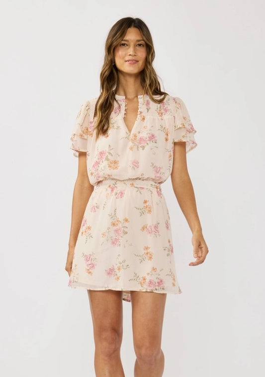 Floral Yoke Mini Dress