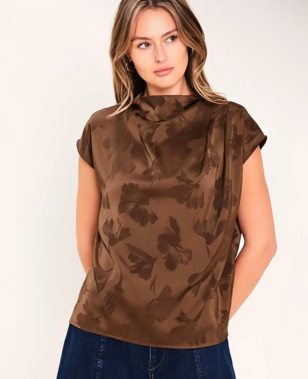 Satin Jacquard Top