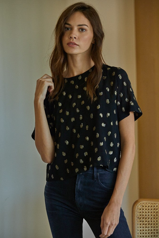 Black and Gold Spotted Blouse