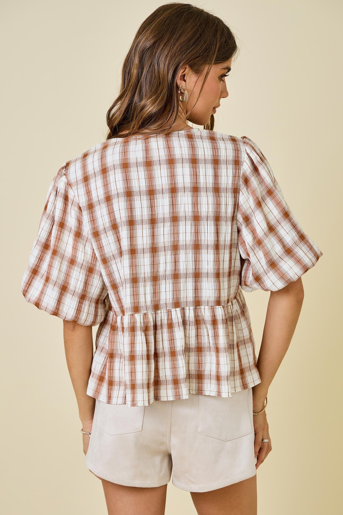 Plaid Bubble Top