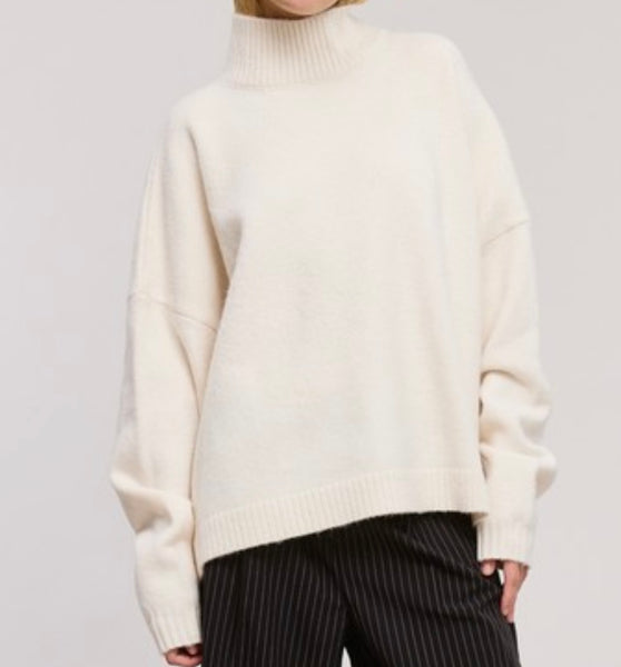 solid-knit turtleneck sweater