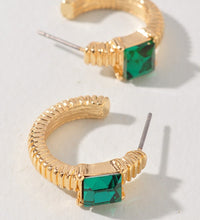 Emerald Mini Hoop Earring