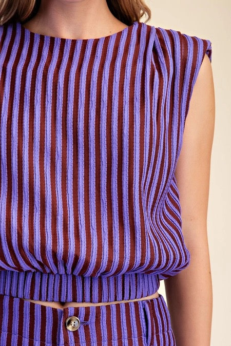 Padded Stripe Top