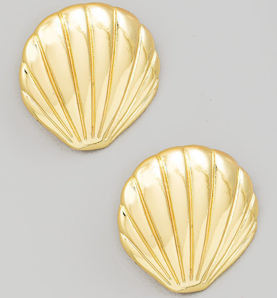 Gold Shell Post Earring