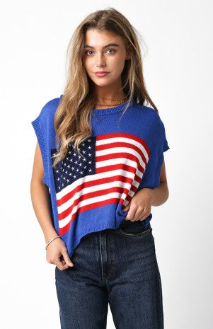 USA Navy Crochet Top