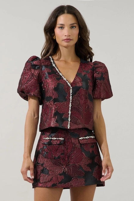 Burgundy Brushed Blouse