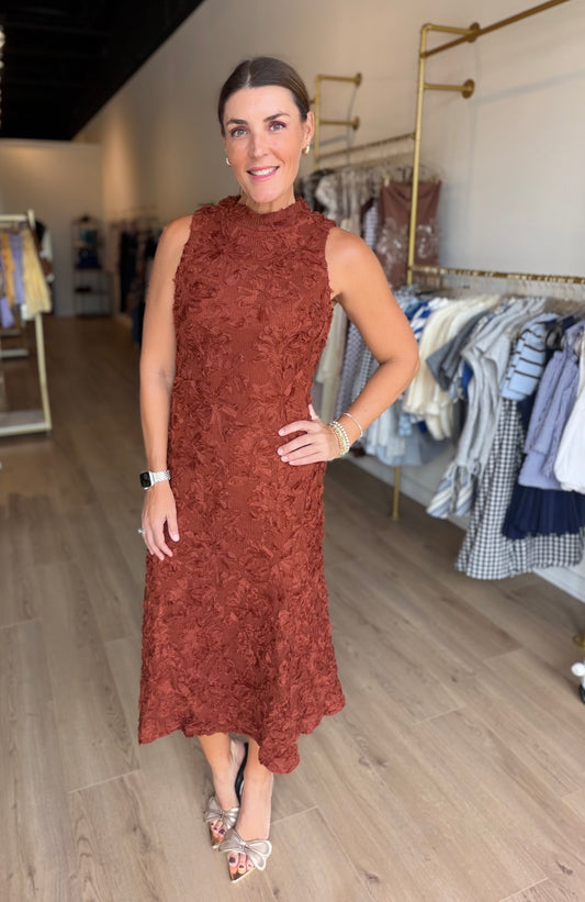 Rust Applique Midi