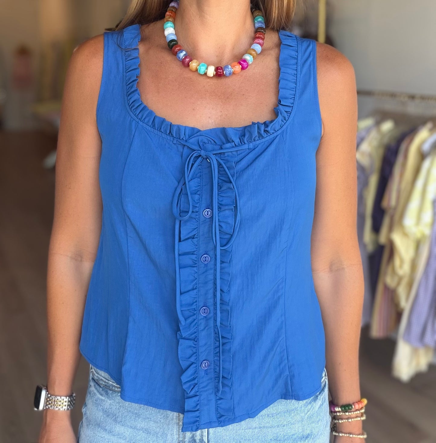 Ruffle Trim Top