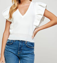 pleated sleeve knit top