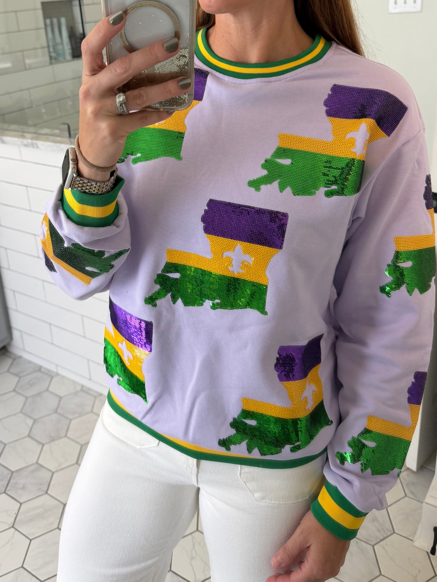 Sequin Strip Sweater