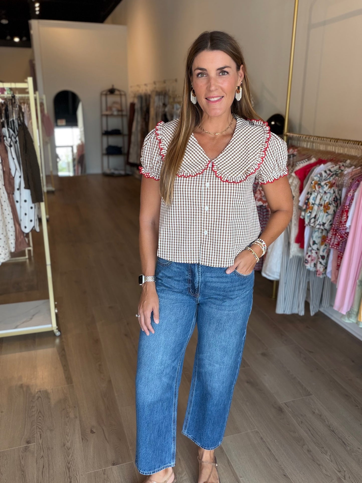 Peter Gingham Blouse