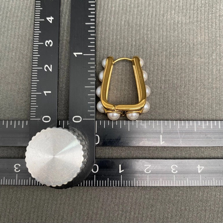 18k Plated Pearl Inlaid