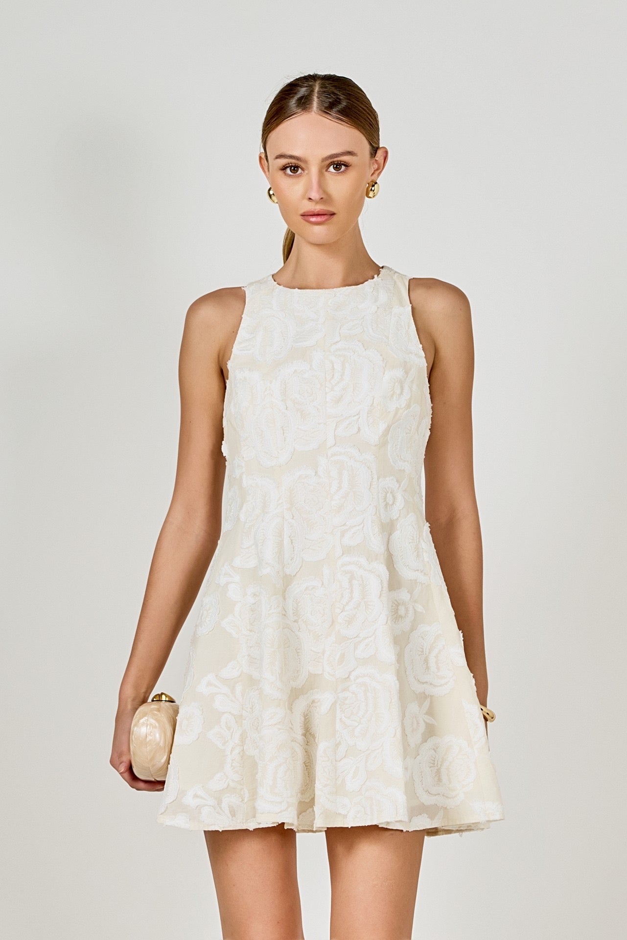 Cream Florals Dress