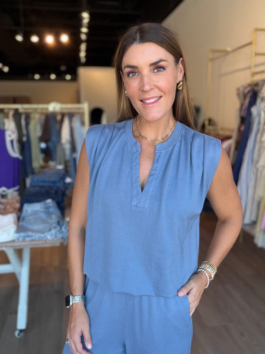 Gwen Split Neck Tee