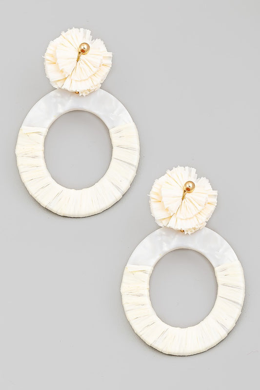 Raffia Wrap Oval Earring