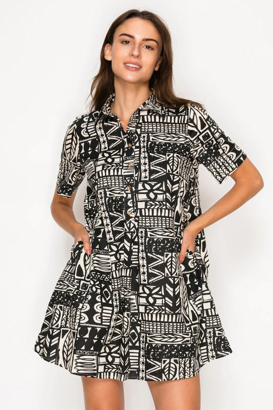 Nysa Ink Shirt Dress