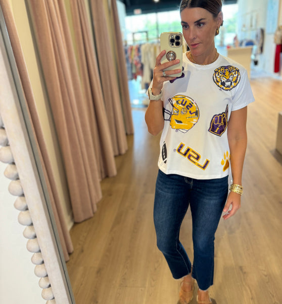 LSU Scattered Logo Tee