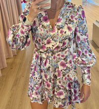 Satin Florals Wrap Dress